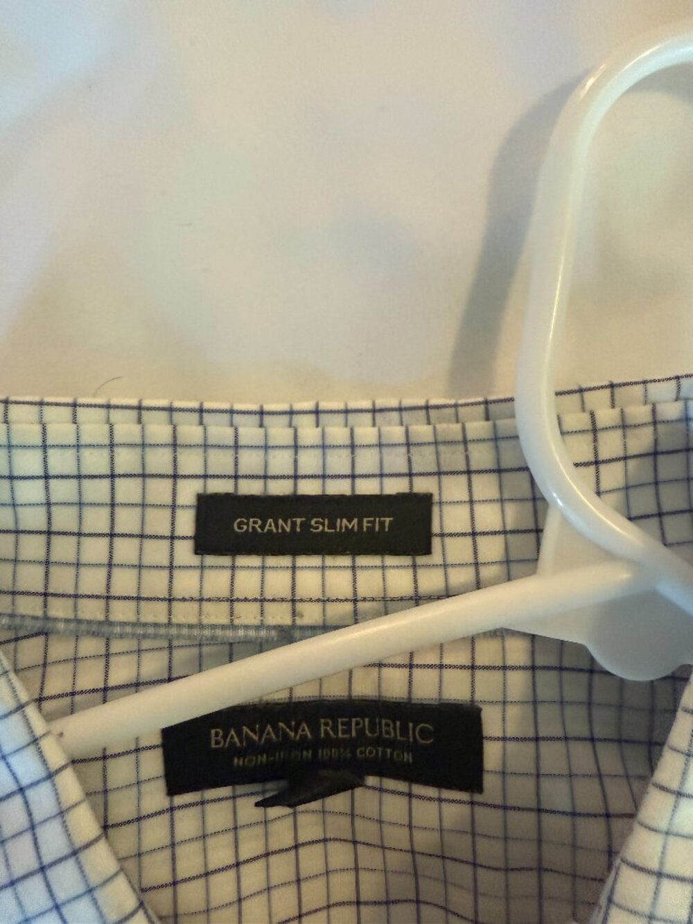 Banana Republic Grant Slimfit Blue Gingham Button-Up Shirt | Large